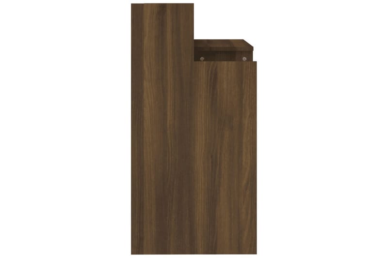 beBasic skrivebord m. LED-lys 97x90x45 cm konstrueret træ brun egetræ - Brun - Møbler - Borde - Kontorbord - Skrivebord