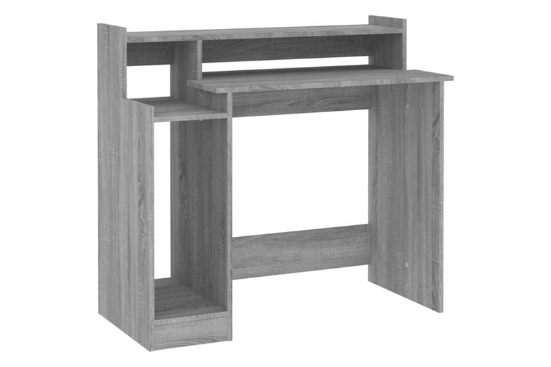 beBasic skrivebord m. LED-lys 97x90x45 cm konstrueret træ grå sonoma-eg - GrÃ¥ - Møbler - Borde - Kontorbord - Skrivebord