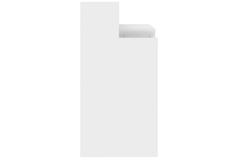 beBasic skrivebord m. LED-lys 97x90x45 cm konstrueret træ hvid højglans - Hvid - Møbler - Borde - Kontorbord - Skrivebord
