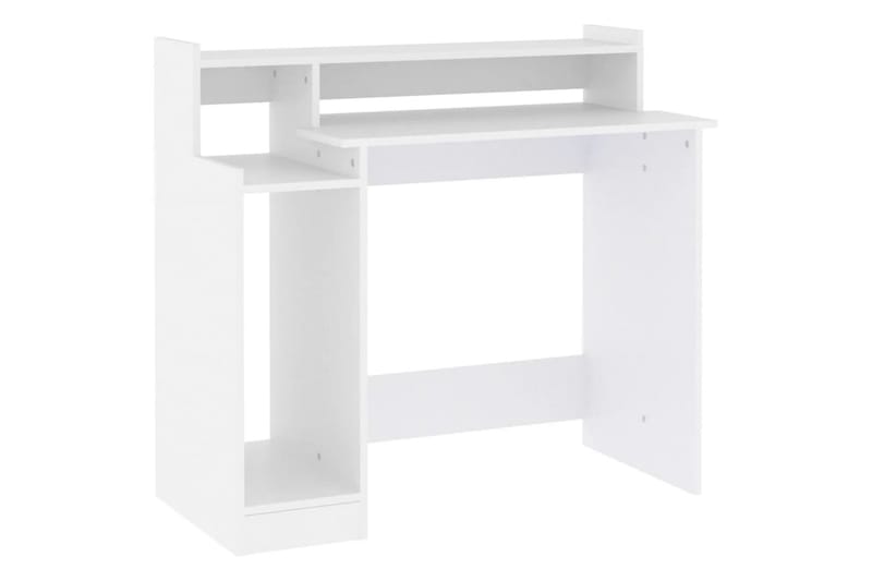 beBasic skrivebord m. LED-lys 97x90x45 cm konstrueret træ hvid - Hvid - Møbler - Borde - Kontorbord - Skrivebord