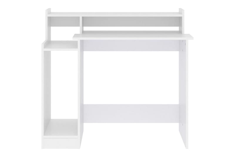 beBasic skrivebord m. LED-lys 97x90x45 cm konstrueret træ hvid - Hvid - Møbler - Borde - Kontorbord - Skrivebord