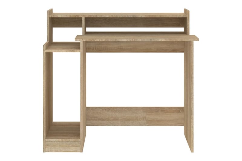 beBasic skrivebord m. LED-lys 97x90x45 cm konstrueret træ sonoma-eg - Brun - Møbler - Borde - Kontorbord - Skrivebord