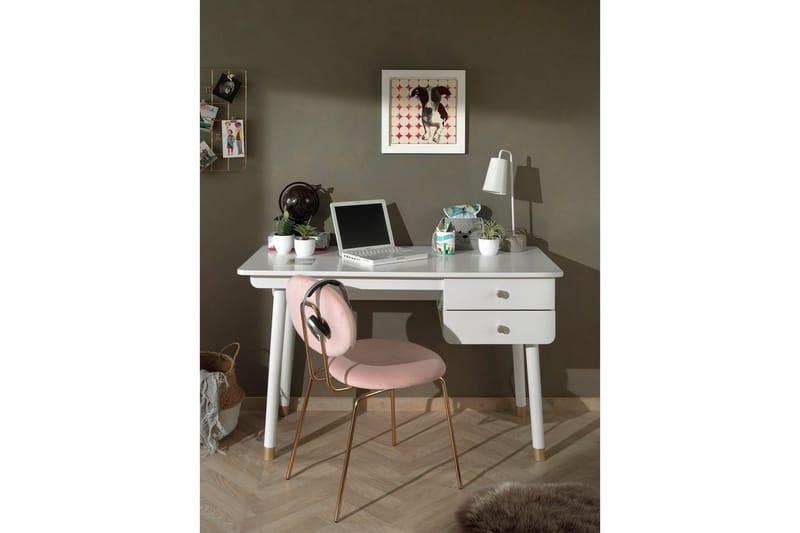 Billy Skrivebord med Skuffer 125x60 cm i Træ - Hvid - Møbler - Borde - Kontorbord - Skrivebord