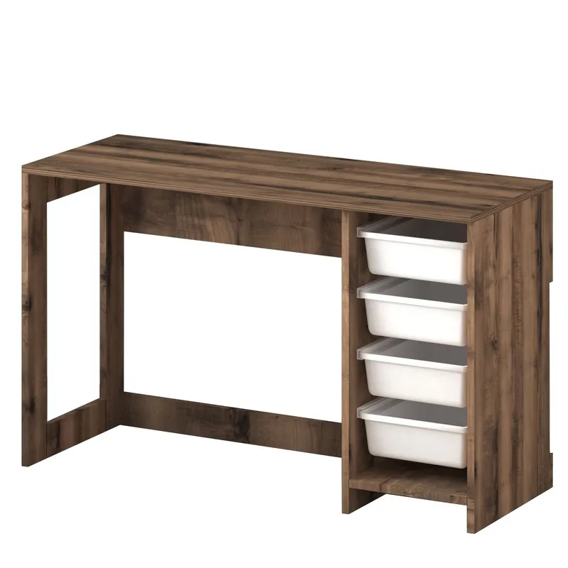 Branik Skrivebord 120x73x45 cm, White og Antique Walnut