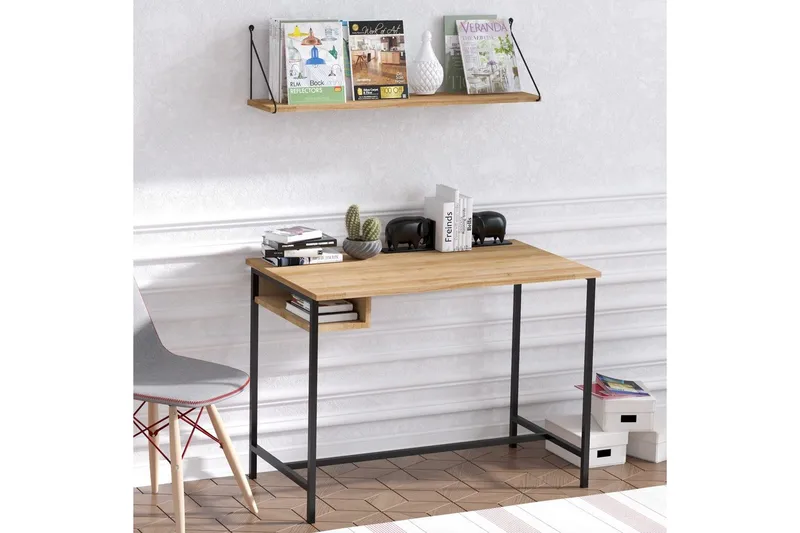 Cadris Skrivebord 60x100 cm - Eg/Sort - Møbler - Borde - Kontorbord - Skrivebord