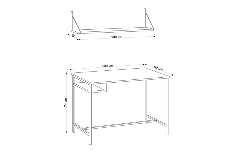 Cadris Skrivebord 60x100 cm - Eg/Sort - Møbler - Borde - Kontorbord - Skrivebord