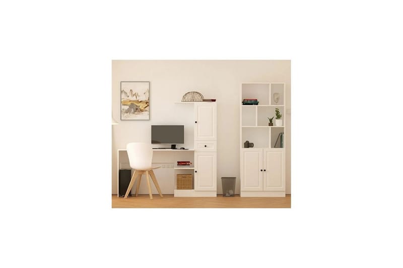 Ceyron Skrivebord 40x155 cm - Mat Hvid - Møbler - Borde - Kontorbord - Skrivebord