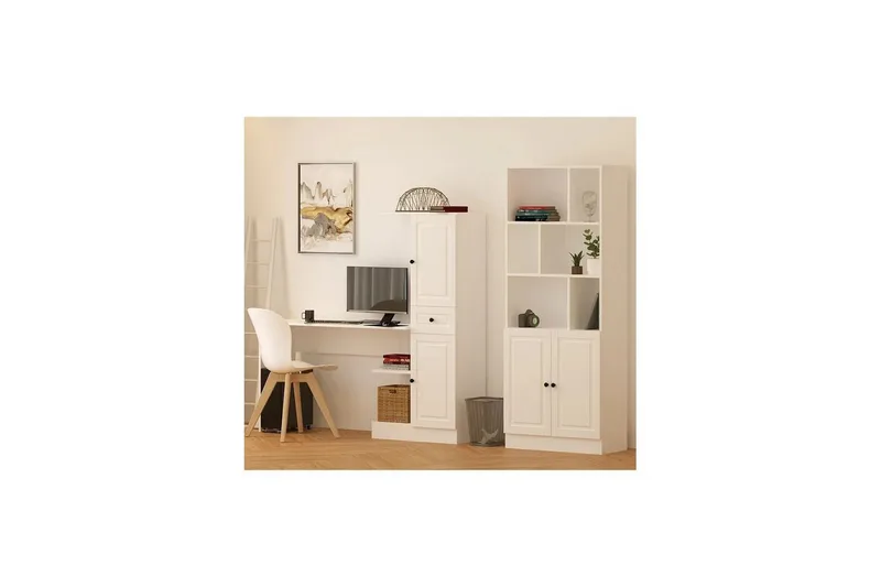 Ceyron Skrivebord 40x155 cm - Mat Hvid - Møbler - Borde - Kontorbord - Skrivebord