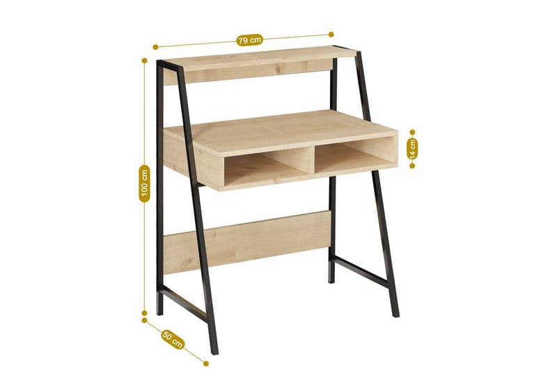 Chass Skrivebord 50x79 cm - Eg/Sort - Møbler - Borde - Kontorbord - Skrivebord