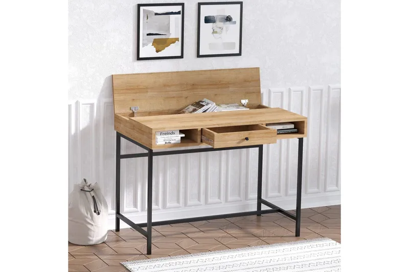 Cladells Skrivebord 60x100 cm - Eg/Sort - Møbler - Borde - Kontorbord - Skrivebord