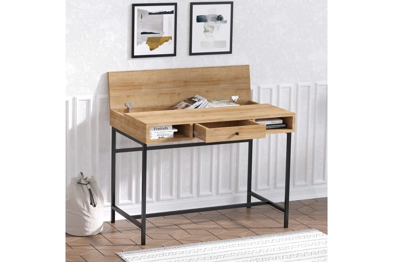 Cladells Skrivebord 60x100 cm - Eg/Sort - Møbler - Borde - Kontorbord - Skrivebord