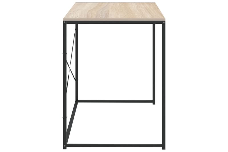 computerbord 110x60x70 cm spånplade sort og egetræ - Brun - Møbler - Borde - Kontorbord - Skrivebord