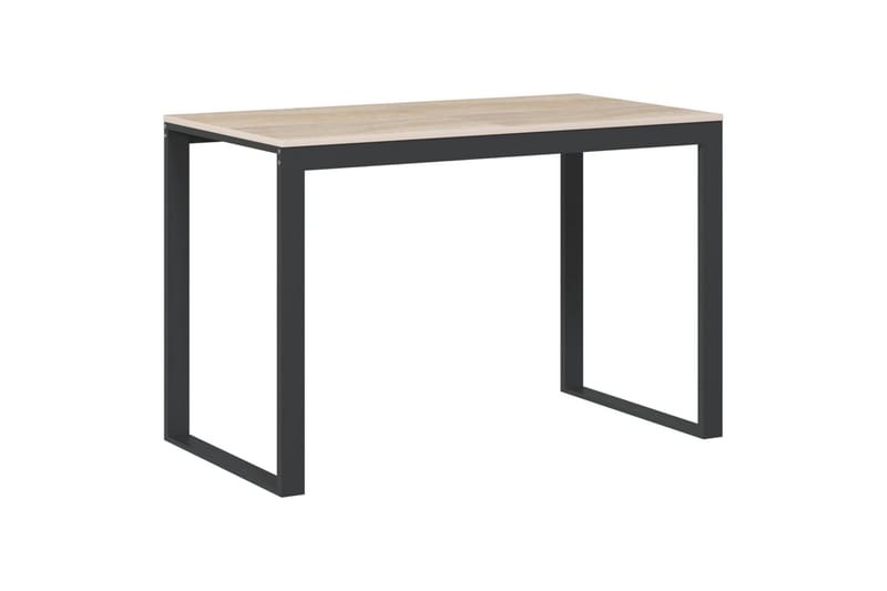 computerbord 110x60x73 cm spånplade sort og egetræ - Brun - Møbler - Borde - Kontorbord - Skrivebord