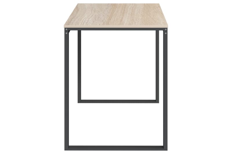 computerbord 110x60x73 cm spånplade sort og egetræ - Brun - Møbler - Borde - Kontorbord - Skrivebord