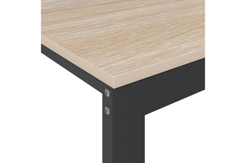 computerbord 110x60x73 cm spånplade sort og egetræ - Brun - Møbler - Borde - Kontorbord - Skrivebord