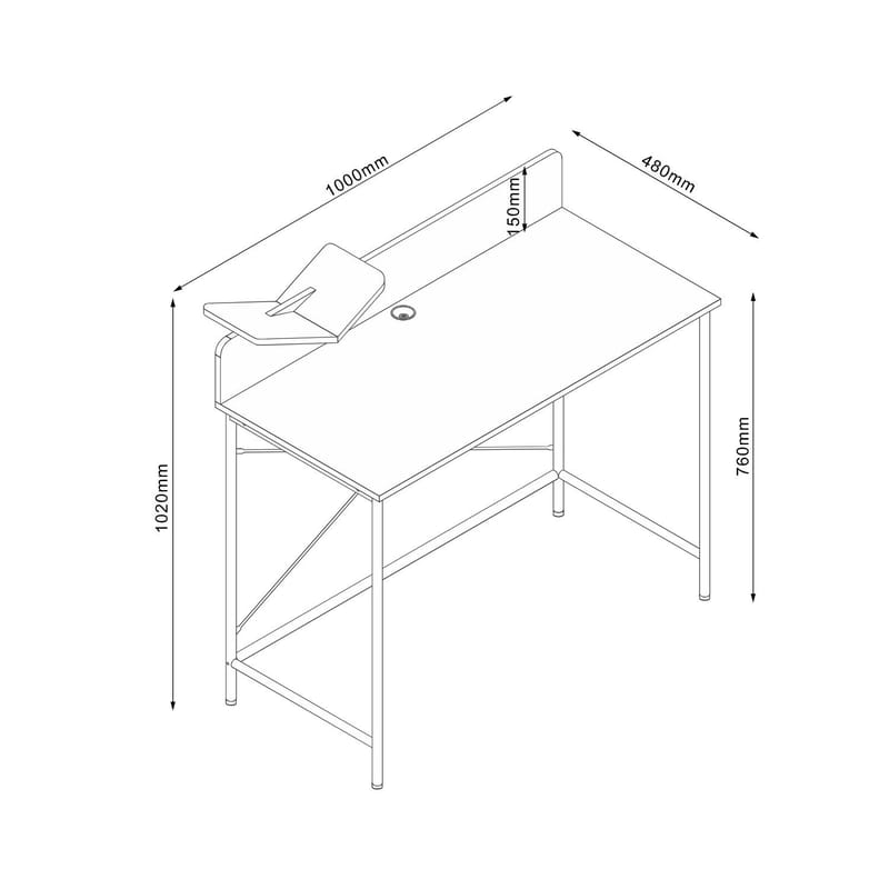 Desk HOME4YOU - ask / sort - Møbler - Borde - Kontorbord - Skrivebord