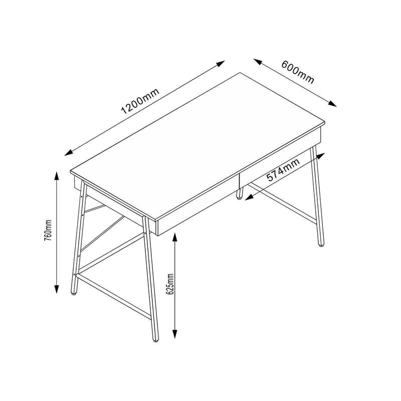 Desk HOME4YOU - Brun - Møbler - Borde - Kontorbord - Skrivebord