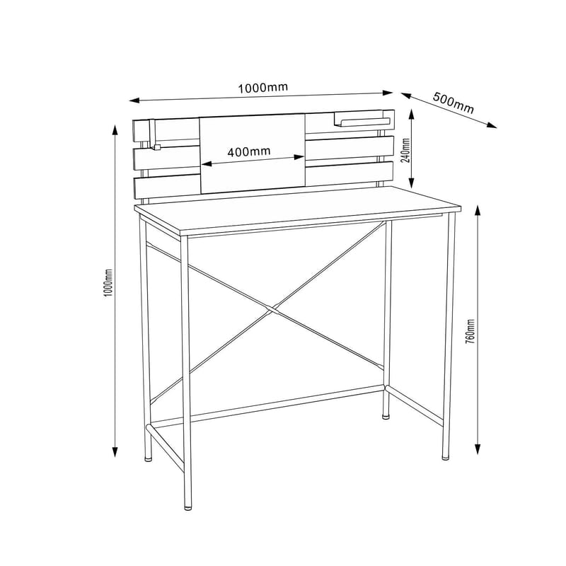 Desk HOME4YOU - Brun - Møbler - Borde - Kontorbord - Skrivebord