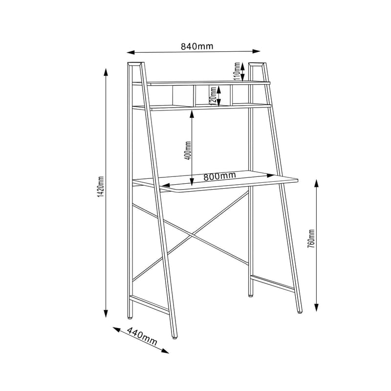 Desk HOME4YOU - egebark / brun - Møbler - Borde - Kontorbord - Skrivebord