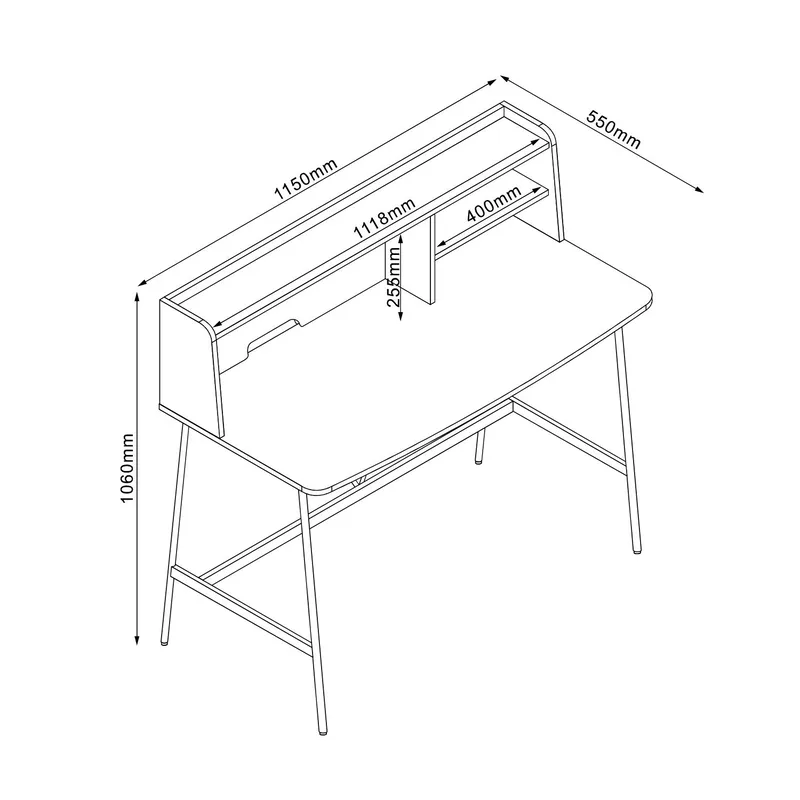 Desk HOME4YOU - lys træ / beige - Møbler - Borde - Kontorbord - Skrivebord