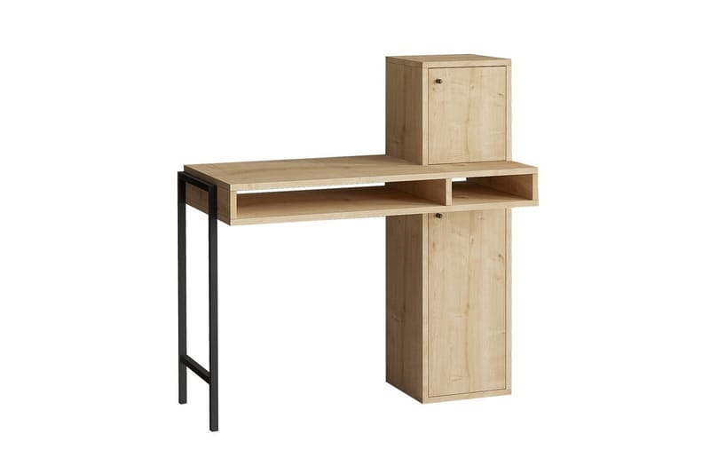 Dora Skrivebord 45x102 cm - Sort/Mellemfarvet træ - Møbler - Borde - Kontorbord - Skrivebord