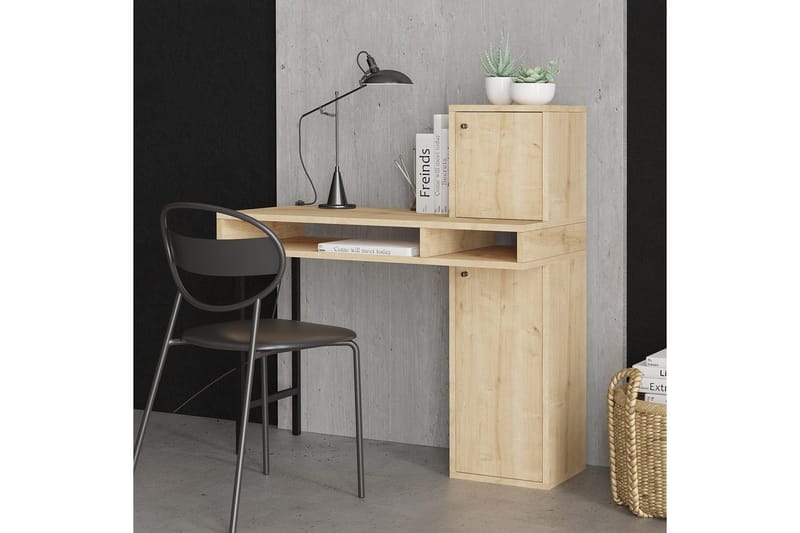 Dora Skrivebord 45x102 cm - Sort/Mellemfarvet træ - Møbler - Borde - Kontorbord - Skrivebord