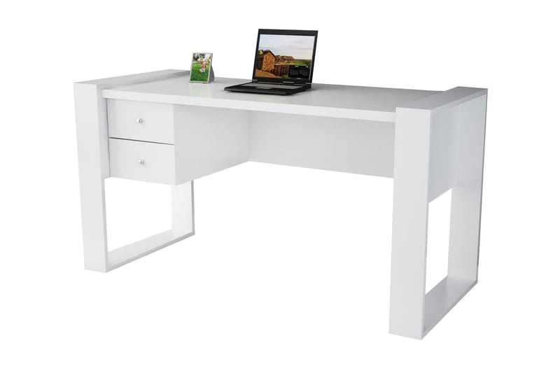 Dorlord Skrivebord 158 cm med Opbevaring Skuffer - Hvid - Skrivebord