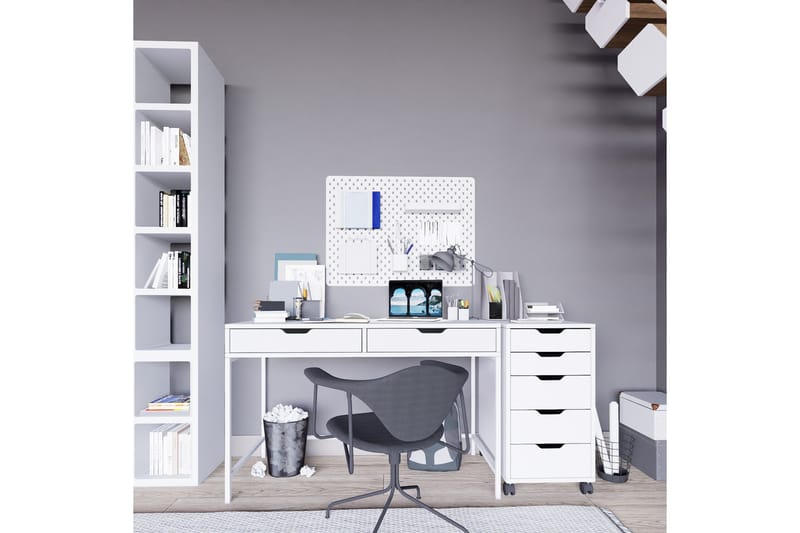 Durusu Skrivebord 55x120 cm, Hvid
