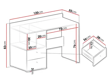 Edson Skrivebord 120 cm - Møbler - Borde - Kontorbord - Skrivebord
