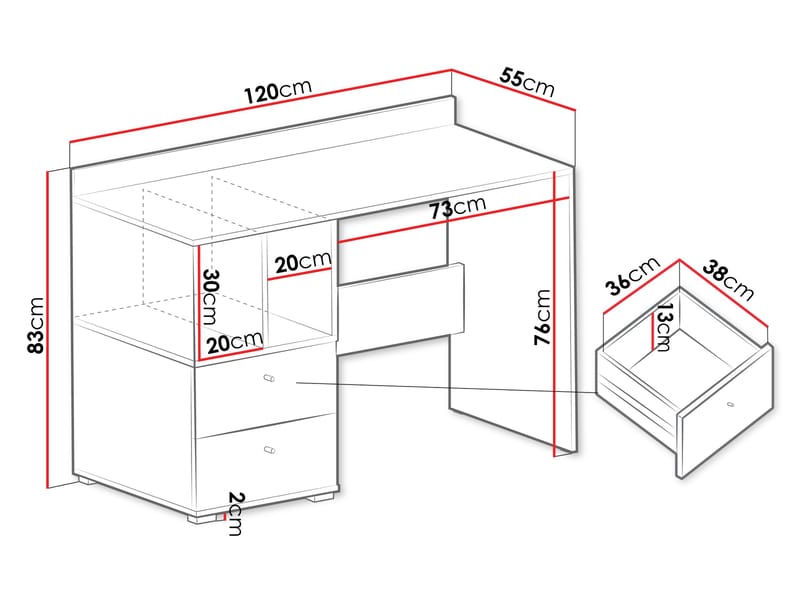 Edson Skrivebord 120 cm - Møbler - Borde - Kontorbord - Skrivebord