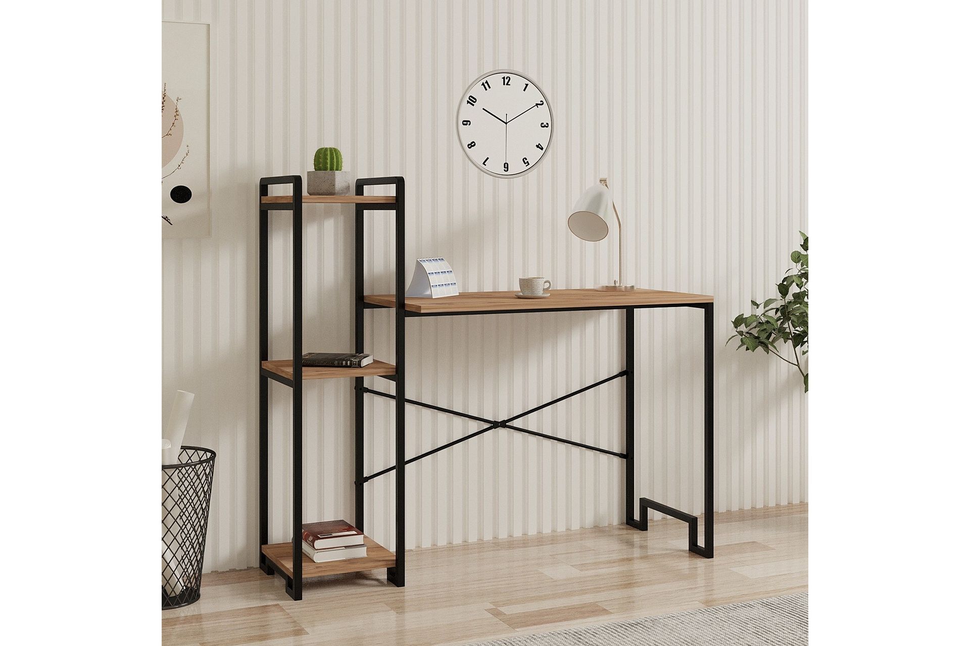 Eion Skrivebord 108x45 cm - Brun/Sort - Møbler - Borde - Kontorbord - Skrivebord