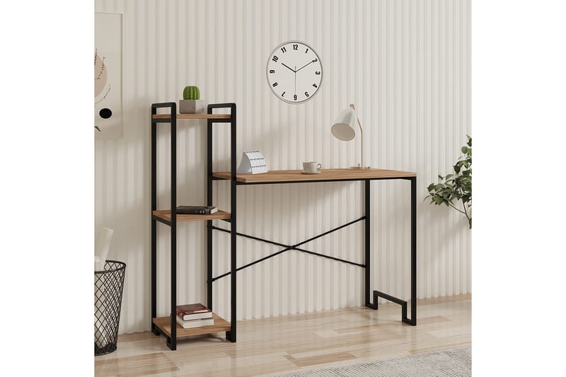 Eion Skrivebord 108x45 cm - Brun/Sort - Møbler - Borde - Kontorbord - Skrivebord