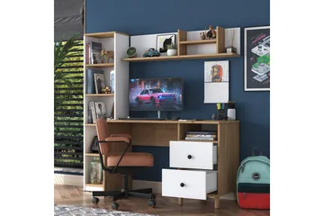 Eireann Skrivebord 50x120 cm - Valnød/Hvid - Møbler - Borde - Kontorbord - Skrivebord