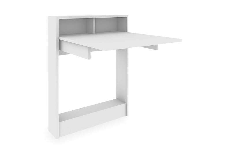Elegancia Vægskrivebord 70 cm med Opbevaring Hylde Udvidelig - Hvid - Skrivebord