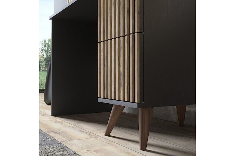 Elspet Skrivebord 12x127 cm - Sort/Brun - Møbler - Borde - Kontorbord - Skrivebord