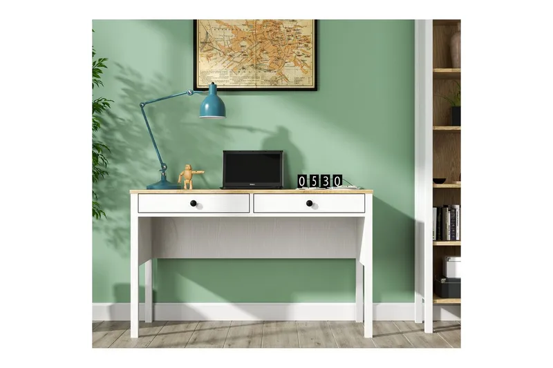 Erlen Skrivebord 60x120 cm - Natur/Hvid - Møbler - Borde - Kontorbord - Skrivebord