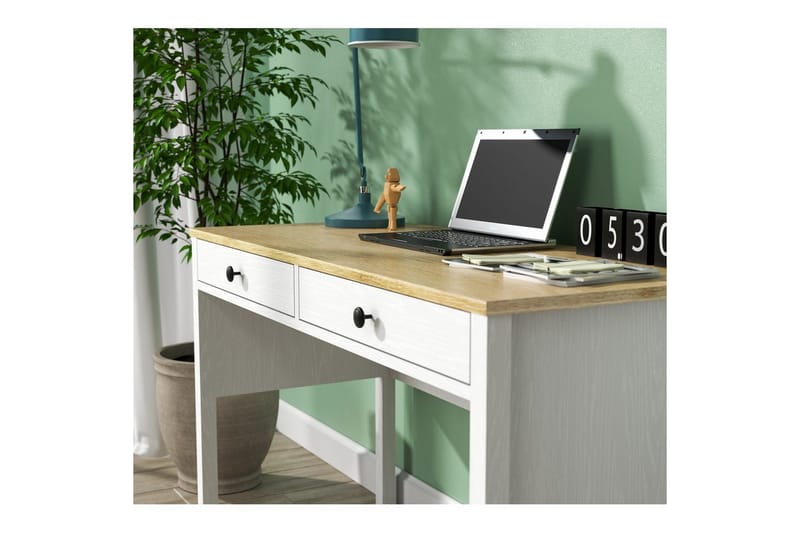 Erlen Skrivebord 60x120 cm - Natur/Hvid - Møbler - Borde - Kontorbord - Skrivebord