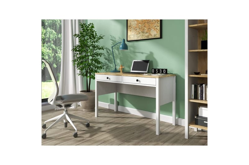 Erlen Skrivebord 60x120 cm - Natur/Hvid - Møbler - Borde - Kontorbord - Skrivebord