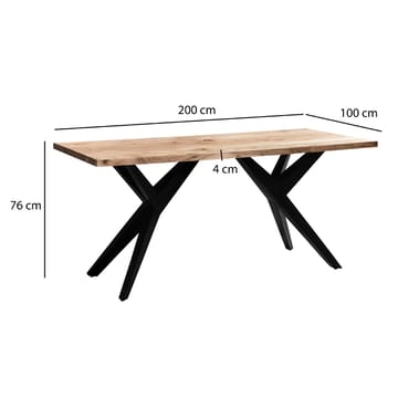 Fenaro Skrivebord 200x100 cm Industriel stil - Lys gyldenbrun og matsort - Møbler - Borde - Kontorbord - Skrivebord