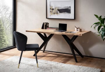 Fenaro Skrivebord 200x100 cm Industriel stil - Lys gyldenbrun og matsort - Møbler - Borde - Kontorbord - Skrivebord