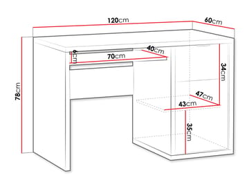 Fonti Skrivebord 120 cm - Brun - Møbler - Borde - Kontorbord - Skrivebord