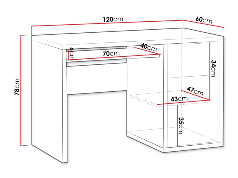 Fonti Skrivebord 120 cm - Brun - Møbler - Borde - Kontorbord - Skrivebord