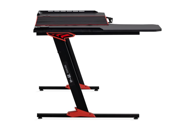 Areni Gamingbord LED lys 140 cm + Krusholder & Hovedtelefonh - Sort - Møbler - Borde - Kontorbord - Gamingbord