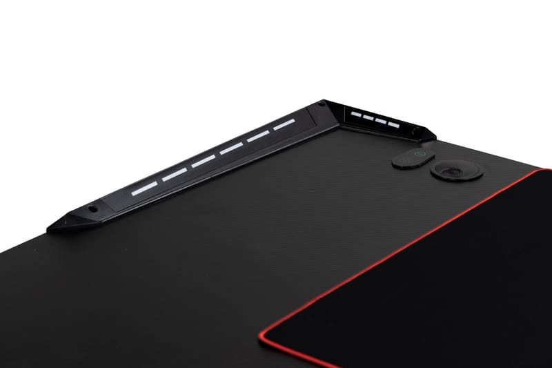 Areni Gamingbord LED lys 140 cm + Krusholder & Hovedtelefonh - Sort - Gamingbord