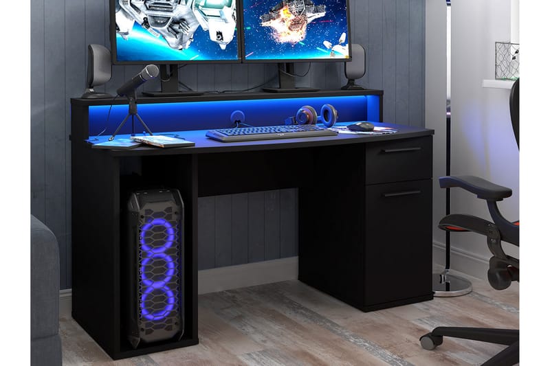 Ayora Gamingbord 140 cm - Sort - Gamingbord