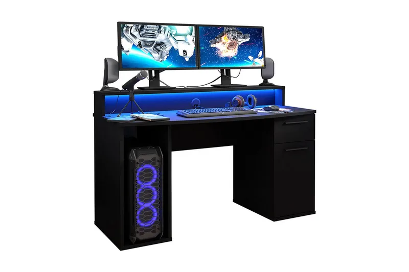 Ayora Gamingbord 140 cm, Sort