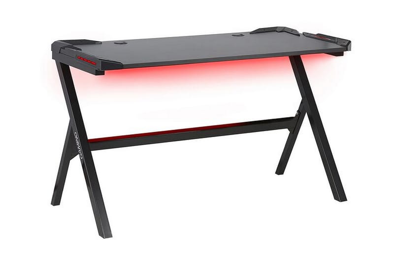 Danvers Gamingbord 120 cm med LED-belysning - Sort - Møbler - Borde - Kontorbord - Gamingbord