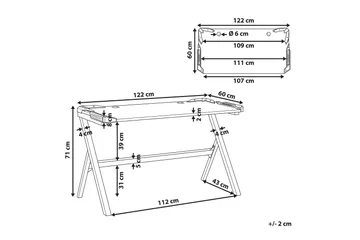 Danvers Gamingbord 120 cm med LED-belysning - Sort - Møbler - Borde - Kontorbord - Gamingbord