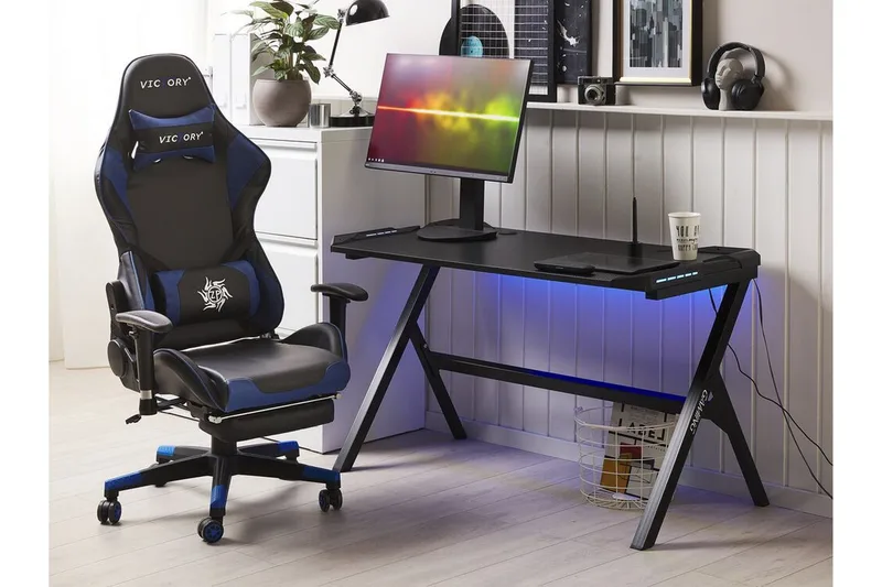 Danvers Gamingbord 120 cm med LED-belysning - Sort - Møbler - Borde - Kontorbord - Gamingbord