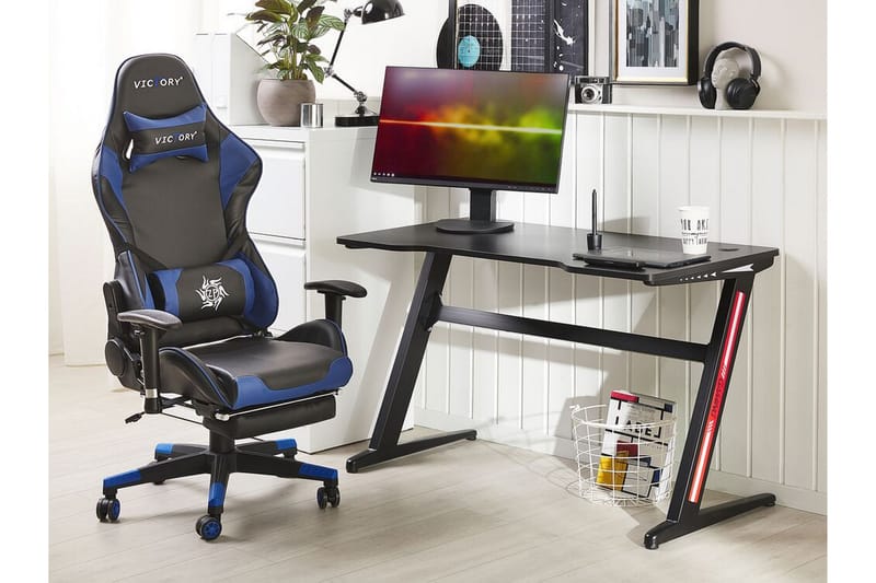 Darfur Gamingbord 120 cm med LED-belysning - Sort - Gamingbord